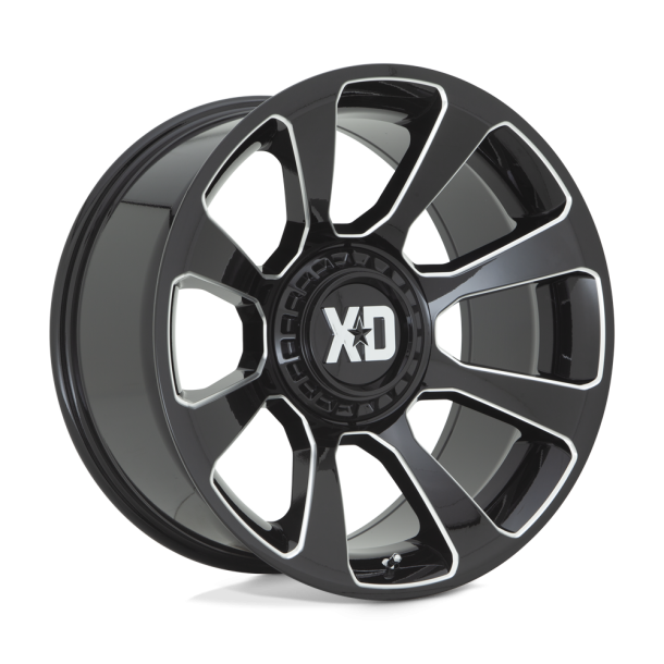 KMC XD XD854 REACTOR Gloss Black Milled 20X9 5X127 (BS 5.00) CB 78.10