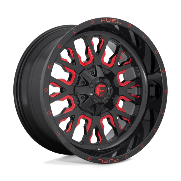 FUEL D612 STROKE Gloss Black Red Tinted Clear 17X9 5X114.3 (BS 4.53) CB 78.10