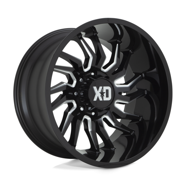 KMC XD XD858 TENSION Gloss Black Milled 22X10 5X139.7 (BS 4.79) CB 78.10