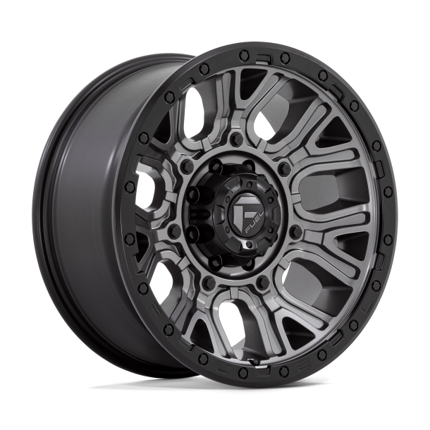 FUEL D825 TRACTION Matte Gunmetal w/ Black Ring 20X9 8X165.1 (BS 5.04) CB 125.10