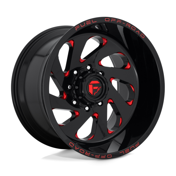 FUEL D638 VORTEX Gloss Black Red Tinted Clear 20X12 8X170 (BS 4.77) CB 125.10