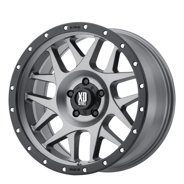 KMC XD XD127 BULLY Matte Gray Black Ring 16X8 6X139.7 (BS 4.50) CB 106.10