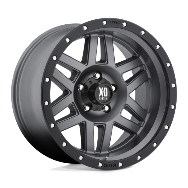 KMC XD XD128 MACHETE Matte Gray Black Ring 16X8 6X139.7 (BS 4.50) CB 106.10