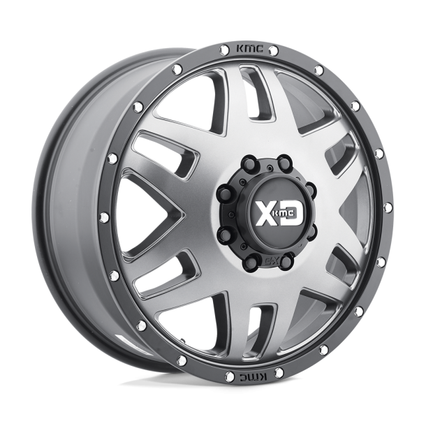 KMC XD XD130 MACHETE DUALLY Matte Gray Black Ring 20X7.5 8X165.1 (BS -1.73) CB 121.50