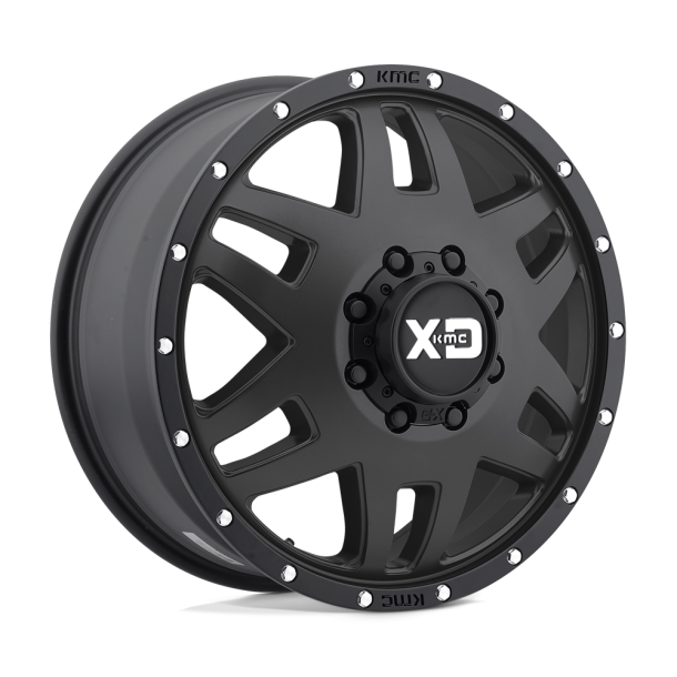 KMC XD XD130 MACHETE DUALLY Satin Black w/ Reinforcing Ring 20X7.5 8X165.1 (BS -1.73) CB 125.10