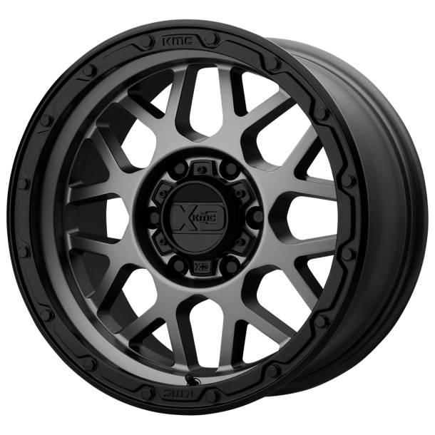 KMC XD XD135 GRENADE OR Matte Gray Matte Black Lip 16X8 6X139.7 (BS 4.26) CB 106.10