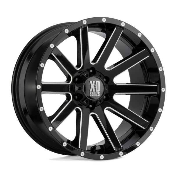 KMC XD XD818 HEIST Gloss Black Milled 16X8 6X139.7 (BS 4.89) CB 106.10