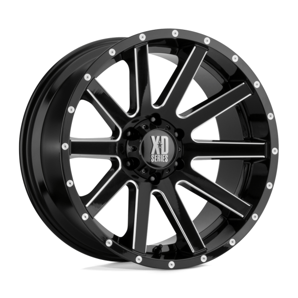 KMC XD XD818 HEIST Satin Black Milled 16X8 6X139.7 (BS 4.89) CB 106.10