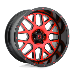 KMC XD XD820 GRENADE Satin Black Machined Face w/ Red Tinted Clear Coat 20X10 5X127 (BS 4.56) CB 78.10