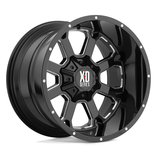 KMC XD XD825 BUCK 25 Gloss Black Milled 20X10 5X127 (BS 4.56) CB 78.10