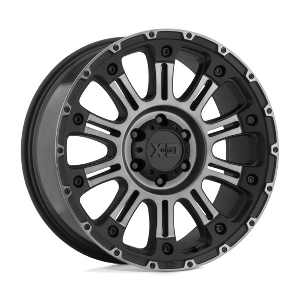 KMC XD XD829 HOSS II Satin Black Machined Gray Tint 17X9 5X127 (BS 4.53) CB 72.56