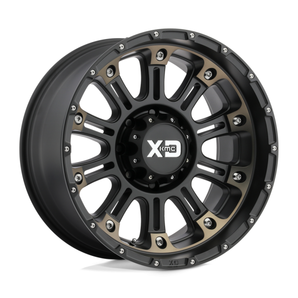 KMC XD XD829 HOSS II Satin Black Machined Dark Tint 17X9 5X127 (BS 4.53) CB 72.56