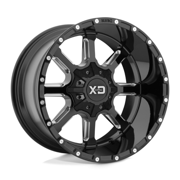 KMC XD XD838 MAMMOTH Gloss Black Milled 20X10 5X127 (BS 4.79) CB 78.10