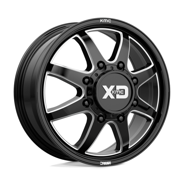 KMC XD XD845 PIKE DUALLY Gloss Black Milled - Front 20X8.25 8X165.1 (BS 8.76) CB 117.00