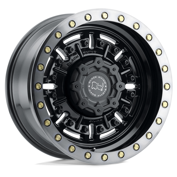 BLACK RHINO ABRAMS Gloss Gun Black w/ Machined Dark Tint 17X8.5 6X135 (BS 4.04) CB 87.10