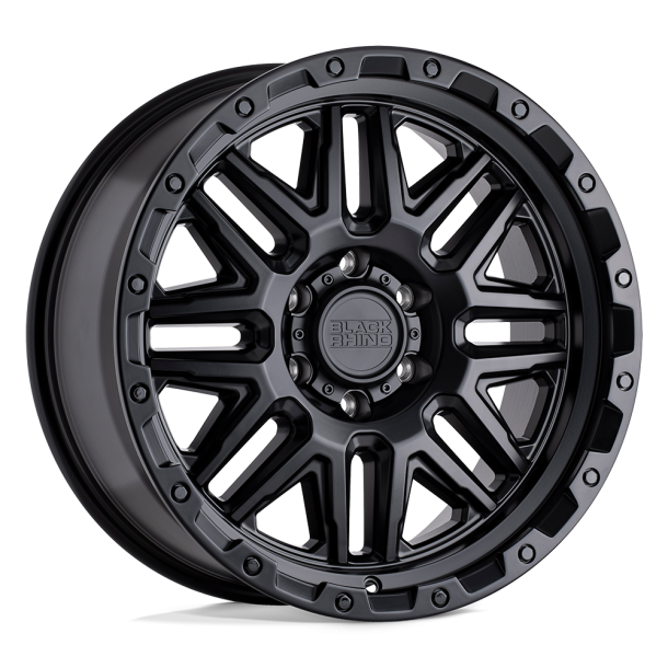 BLACK RHINO ALAMO Matte Black w/ Black Bolts 17X9 5X127 (BS 4.29) CB 71.50