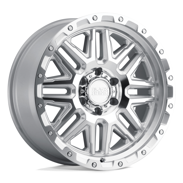 BLACK RHINO ALAMO Silver w/ Mirror Face & Stainless Bolts 17X9 6X139.7 (BS 5.47) CB 112.10