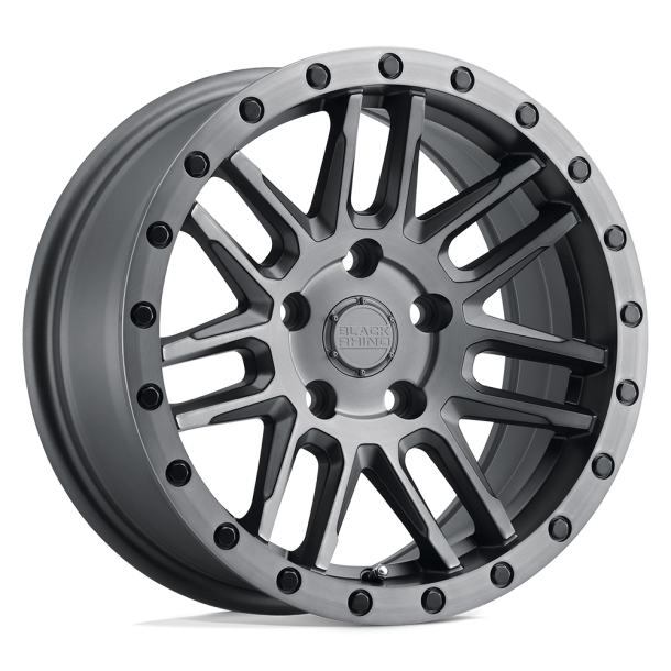 BLACK RHINO ARCHES Matte Brushed Gunmetal w/ Black Bolts 15X7 5X114.3 (BS 4.59) CB 76.10