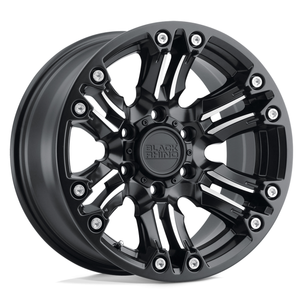 BLACK RHINO ASAGAI Matte Black & Machined w/ Stainless Bolts 17X8.5 5X139.7 (BS 4.75) CB 78.10