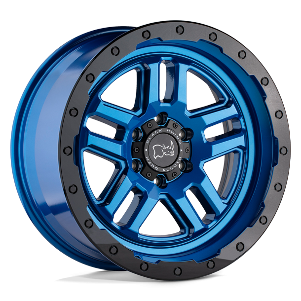 BLACK RHINO BARSTOW Dearborn Blue w/ Black Ring 17X9.5 5X127 (BS 4.54) CB 71.50