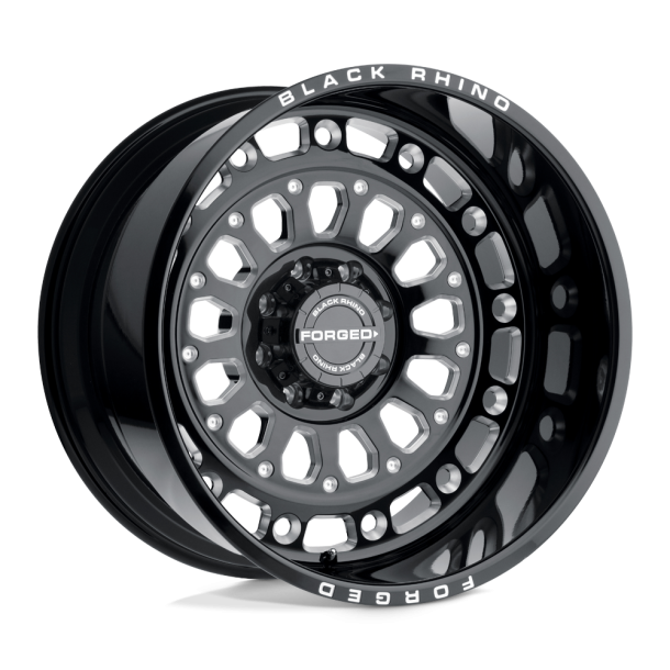 BLACK RHINO CENTURION Gloss Black w/ Milled Spokes 20X10 8X165.1 (BS 4.59) CB 125.10