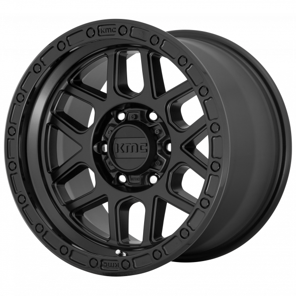 KMC KM544 Satin Black With Gloss Black Lip 8.5x17 , ET=0, BS=4.75, 6x139.7