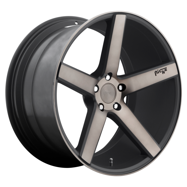 NICHE 1PC M134 MILAN Matte Black Machined With Double Dark Tint 8.5x19 5X114.3 ET 35 (BS 6.13) CB 72.56