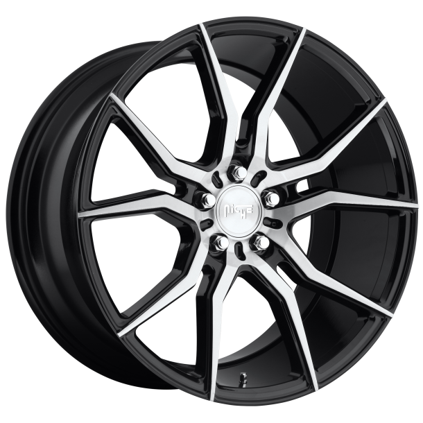 NICHE 1PC M166 ASCARI Gloss Black Brushed 9x20 5X115 ET 18 (BS 5.71) CB 71.5