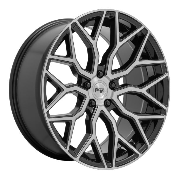 NICHE 1PC M262 MAZZANTI Gloss Black Brushed Face 8.5x19 5X114.3 ET 25 (BS 5.73) CB 72.56