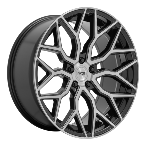 NICHE 1PC M262 MAZZANTI Gloss Black Brushed Face 9.5x19 5X114.3 ET 25 (BS 6.23) CB 72.56
