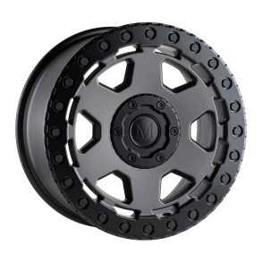 MANDRUS FORSCHER Matte Gunmetal W/ Black Lip Edge 8x16 6X130 ET 45, (BS 6.27), CB 84.10