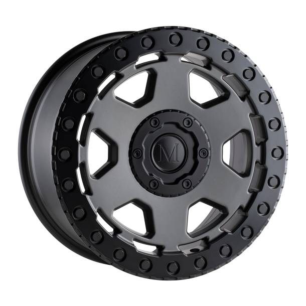MANDRUS FORSCHER Matte Gunmetal W/ Black Lip Edge 8x17 6X130 ET 45, (BS 6.27), CB 84.10