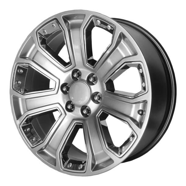 PERFORMANCE REPLICAS PR162 Silver With Chrome Accents 9x22 6X139.7 ET 24 (BS 5.94) CB 78.1