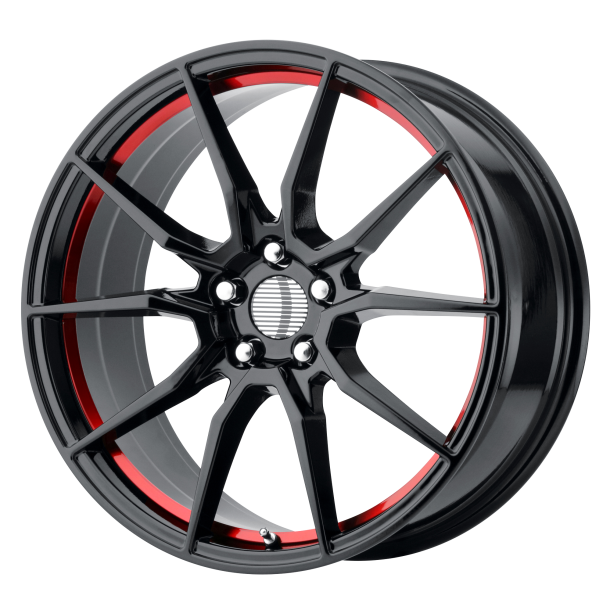 PERFORMANCE REPLICAS PR193 Gloss Black Red Machined 9x20 5X114.3 ET 30 (BS 6.18) CB 70.7