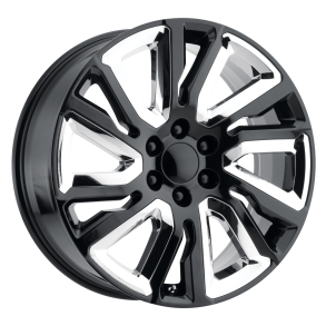 PERFORMANCE REPLICAS PR202 Gloss Black With Chrome Accents 9x22 6X139.7 ET 28 (BS 6.1) CB 78.1