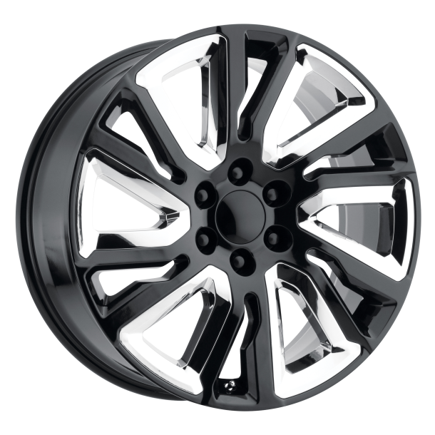 PERFORMANCE REPLICAS PR202 Gloss Black With Chrome Accents 9x22 6X139.7 ET 28 (BS 6.1) CB 78.1