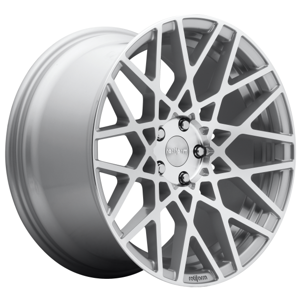 ROTIFORM 1PC R110 BLQ Gloss Silver Machined 8.5x18 5X114.3 ET 38 (BS 6.25) CB 72.56