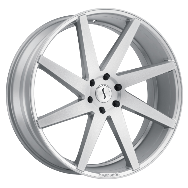 STATUS BRUTE Silver W/ Brushed Machined Face 9.5x22 5X114.3 ET 30 (BS 6.43) CB 76.1