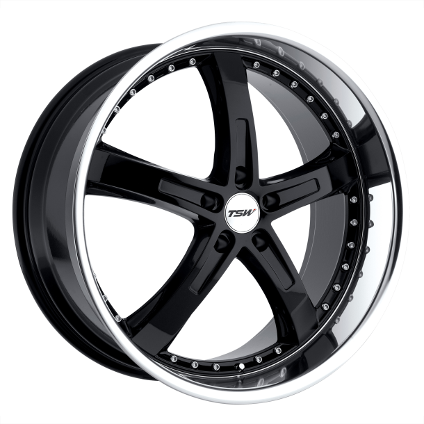 TSW JARAMA Gloss Black W/ Mirror Cut Lip 8x17 5X114.3 ET 20 (BS 5.29) CB 76.1