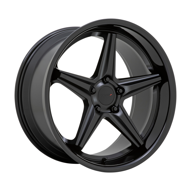 TSW LAUNCH Matte Black With Gloss Black Lip 8.5x19 5X114.3 ET 20 (BS 5.54) CB 76.1