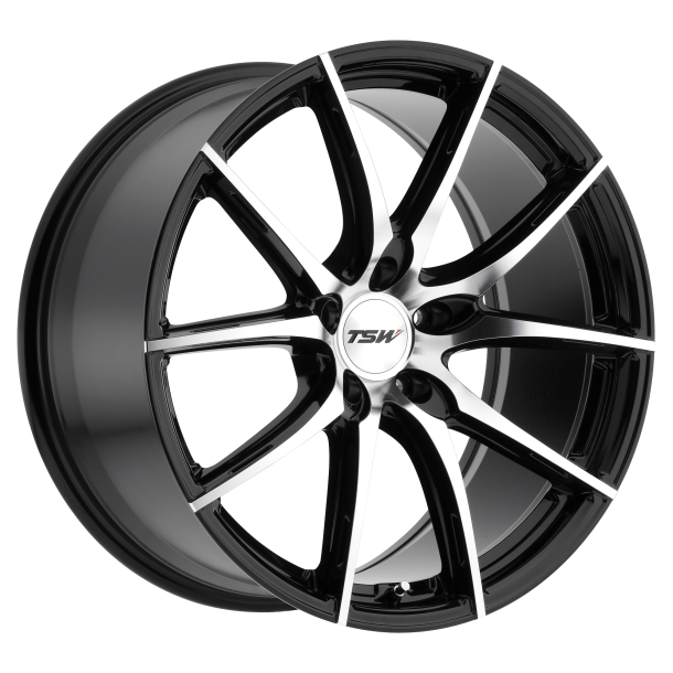 TSW SPRINT Gloss Black W/ Mirror Cut Face 8x17 5X114.3 ET 40 (BS 6.07) CB 76.1