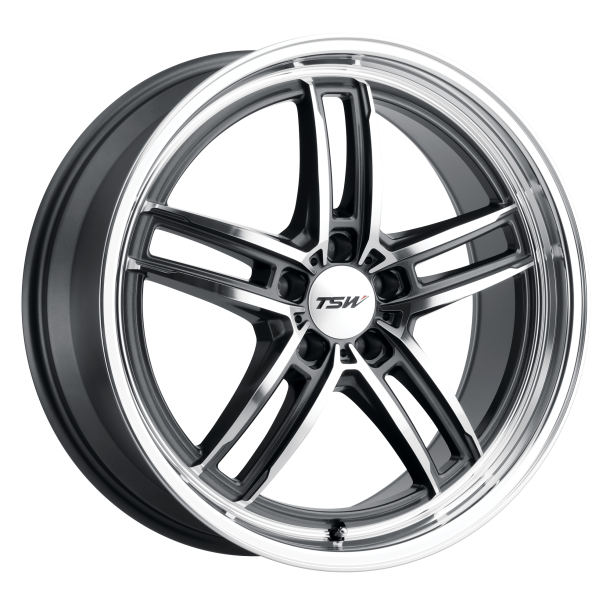 TSW SUZUKA Gloss Gunmetal W/ Mirror Cut Face & Lip 8.5x18 5X114.3 ET 20 (BS 5.54) CB 76.1