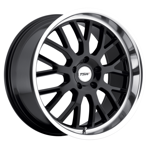 TSW TREMBLANT Gloss Black W/ Mirror Cut Lip 8x17 5X114.3 ET 40 (BS 6.07) CB 76.1