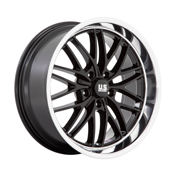 US MAG 1PC U138 SANTA CRUZ Gloss Black With Diamond Cut Lip 10.5x22 5X127 ET 0 (BS 5.75) CB 78.1