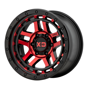 KMC XD XD140 RECON Gloss Black Machined w/ Red Tint 17X8.5 6X139.7 (BS 5.46) CB 106.10