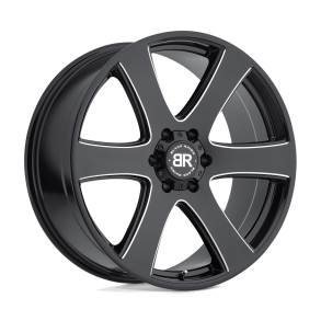 BLACK RHINO HAKA Gloss Black w/ Milled Spokes 20X8.5 6X139.7 (BS 6.52) CB 112.10