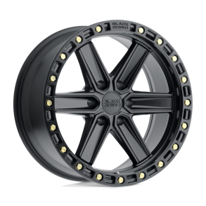 BLACK RHINO HENDERSON Matte Black w/ Brass Bolts 17X9 6X135 (BS 5.00) CB 87.10