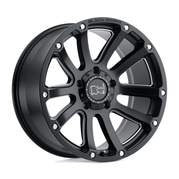 BLACK RHINO HIGHLAND Matte Black w/ Milled Spokes 17X9.5 5X127 (BS 4.78) CB 71.50