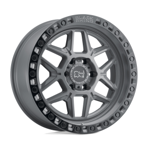 BLACK RHINO KELSO Battleship Gray w/ Black Ring 17X9 5X114.3 (BS 4.29) CB 76.10