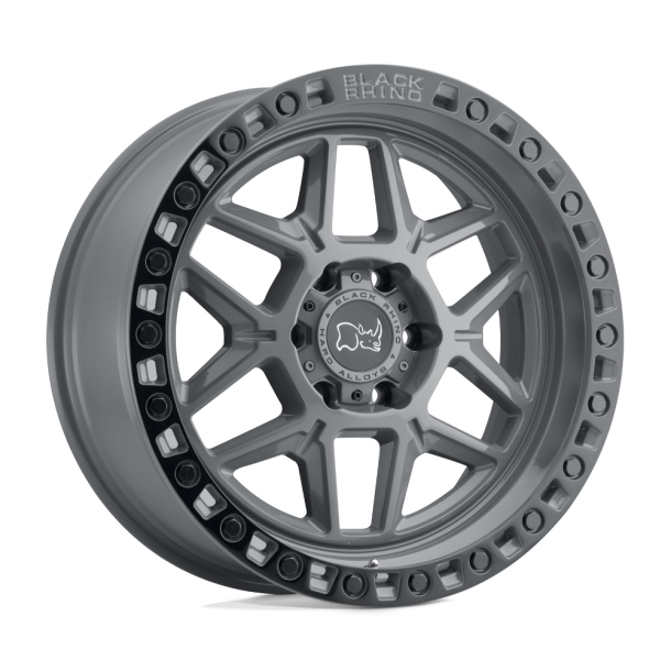 BLACK RHINO KELSO Battleship Gray w/ Black Ring 17X9 5X114.3 (BS 4.29) CB 76.10